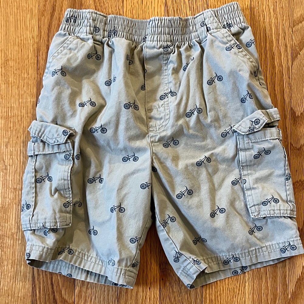 Garanimals Gray Cargo Shorts with Bicycle Pattern